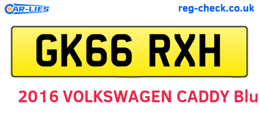 GK66RXH are the vehicle registration plates.