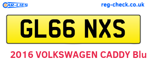 GL66NXS are the vehicle registration plates.