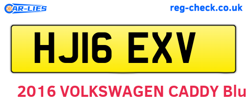 HJ16EXV are the vehicle registration plates.