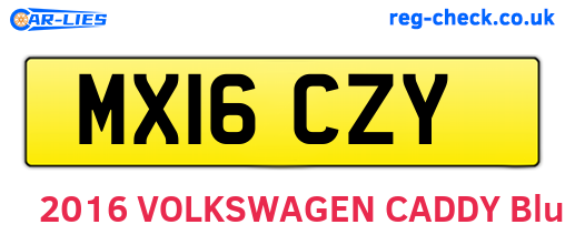 MX16CZY are the vehicle registration plates.