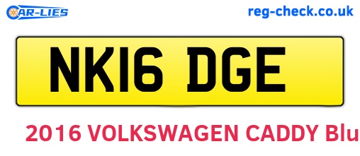 NK16DGE are the vehicle registration plates.