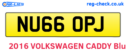 NU66OPJ are the vehicle registration plates.