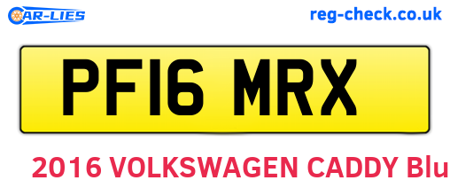 PF16MRX are the vehicle registration plates.