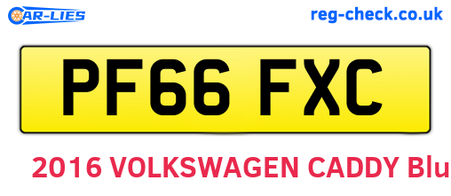 PF66FXC are the vehicle registration plates.