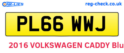PL66WWJ are the vehicle registration plates.