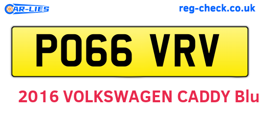PO66VRV are the vehicle registration plates.