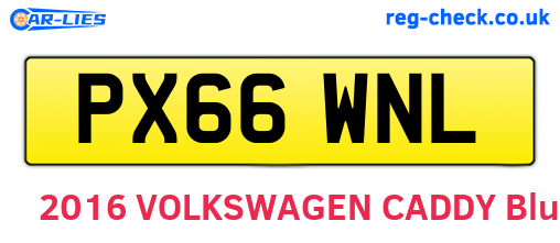 PX66WNL are the vehicle registration plates.