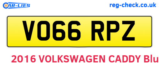 VO66RPZ are the vehicle registration plates.