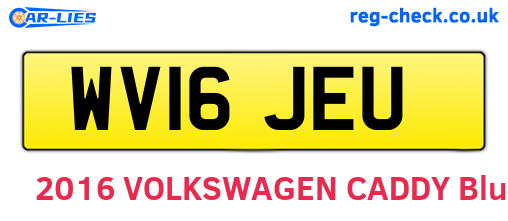 WV16JEU are the vehicle registration plates.