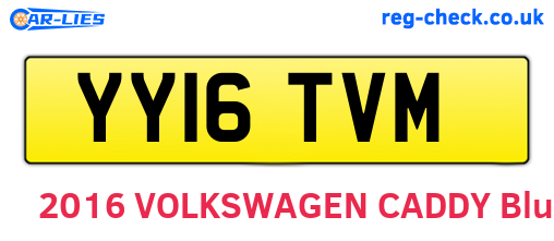 YY16TVM are the vehicle registration plates.