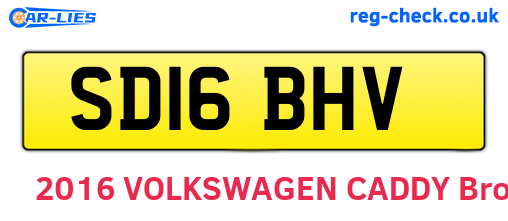 SD16BHV are the vehicle registration plates.