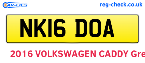 NK16DOA are the vehicle registration plates.