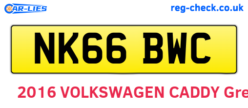 NK66BWC are the vehicle registration plates.