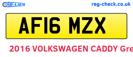 AF16MZX are the vehicle registration plates.