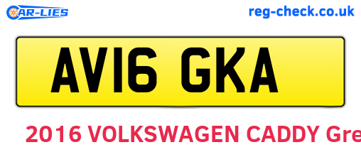 AV16GKA are the vehicle registration plates.