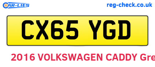 CX65YGD are the vehicle registration plates.