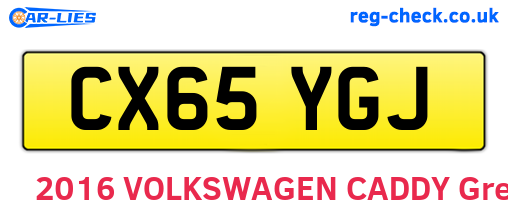CX65YGJ are the vehicle registration plates.