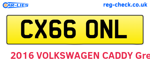 CX66ONL are the vehicle registration plates.