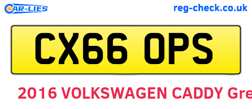 CX66OPS are the vehicle registration plates.