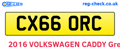CX66ORC are the vehicle registration plates.