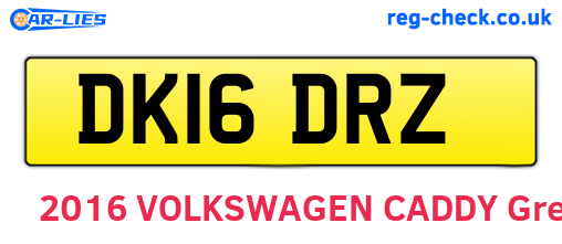DK16DRZ are the vehicle registration plates.