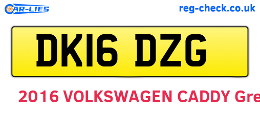 DK16DZG are the vehicle registration plates.