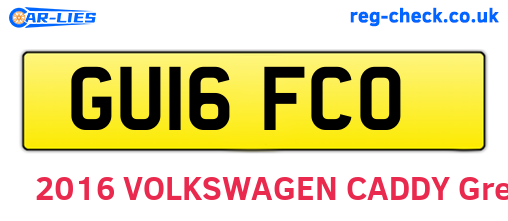 GU16FCO are the vehicle registration plates.