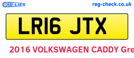 LR16JTX are the vehicle registration plates.