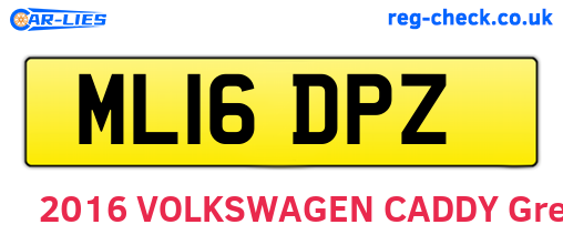 ML16DPZ are the vehicle registration plates.
