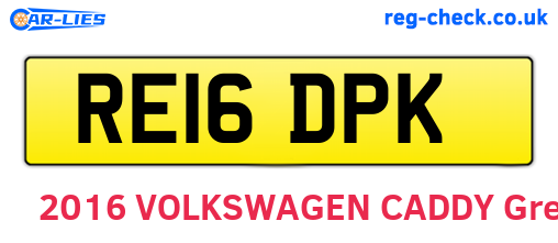 RE16DPK are the vehicle registration plates.