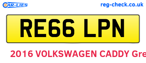 RE66LPN are the vehicle registration plates.