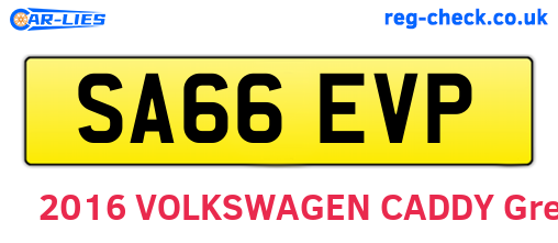 SA66EVP are the vehicle registration plates.