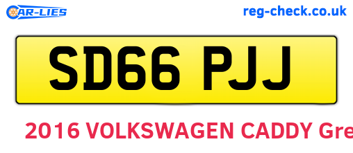 SD66PJJ are the vehicle registration plates.