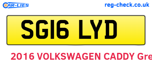 SG16LYD are the vehicle registration plates.