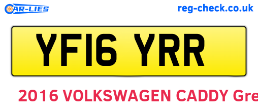 YF16YRR are the vehicle registration plates.