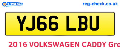 YJ66LBU are the vehicle registration plates.