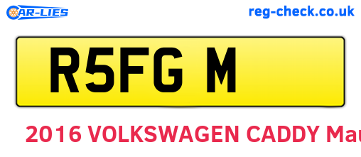 R5FGM are the vehicle registration plates.