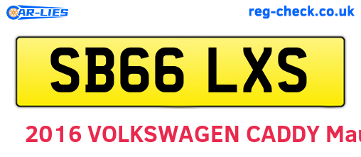 SB66LXS are the vehicle registration plates.