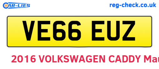 VE66EUZ are the vehicle registration plates.