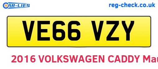 VE66VZY are the vehicle registration plates.