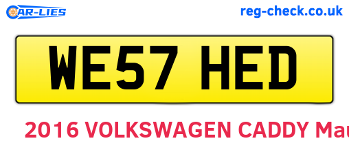 WE57HED are the vehicle registration plates.
