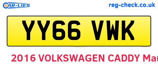 YY66VWK are the vehicle registration plates.