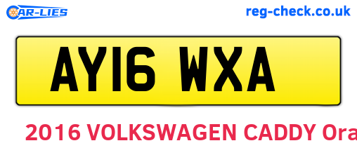 AY16WXA are the vehicle registration plates.