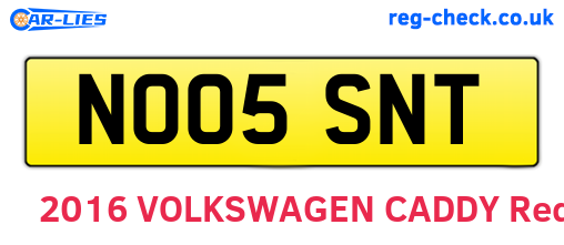 NO05SNT are the vehicle registration plates.