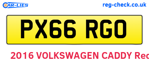 PX66RGO are the vehicle registration plates.