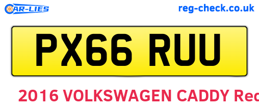 PX66RUU are the vehicle registration plates.