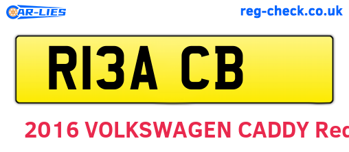 R13ACB are the vehicle registration plates.