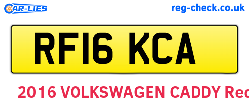 RF16KCA are the vehicle registration plates.