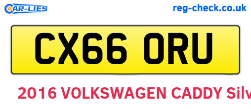 CX66ORU are the vehicle registration plates.