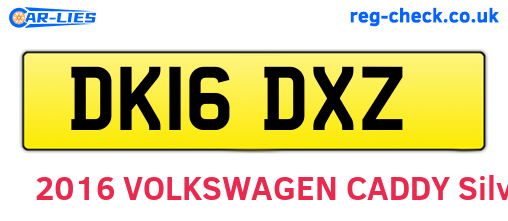 DK16DXZ are the vehicle registration plates.